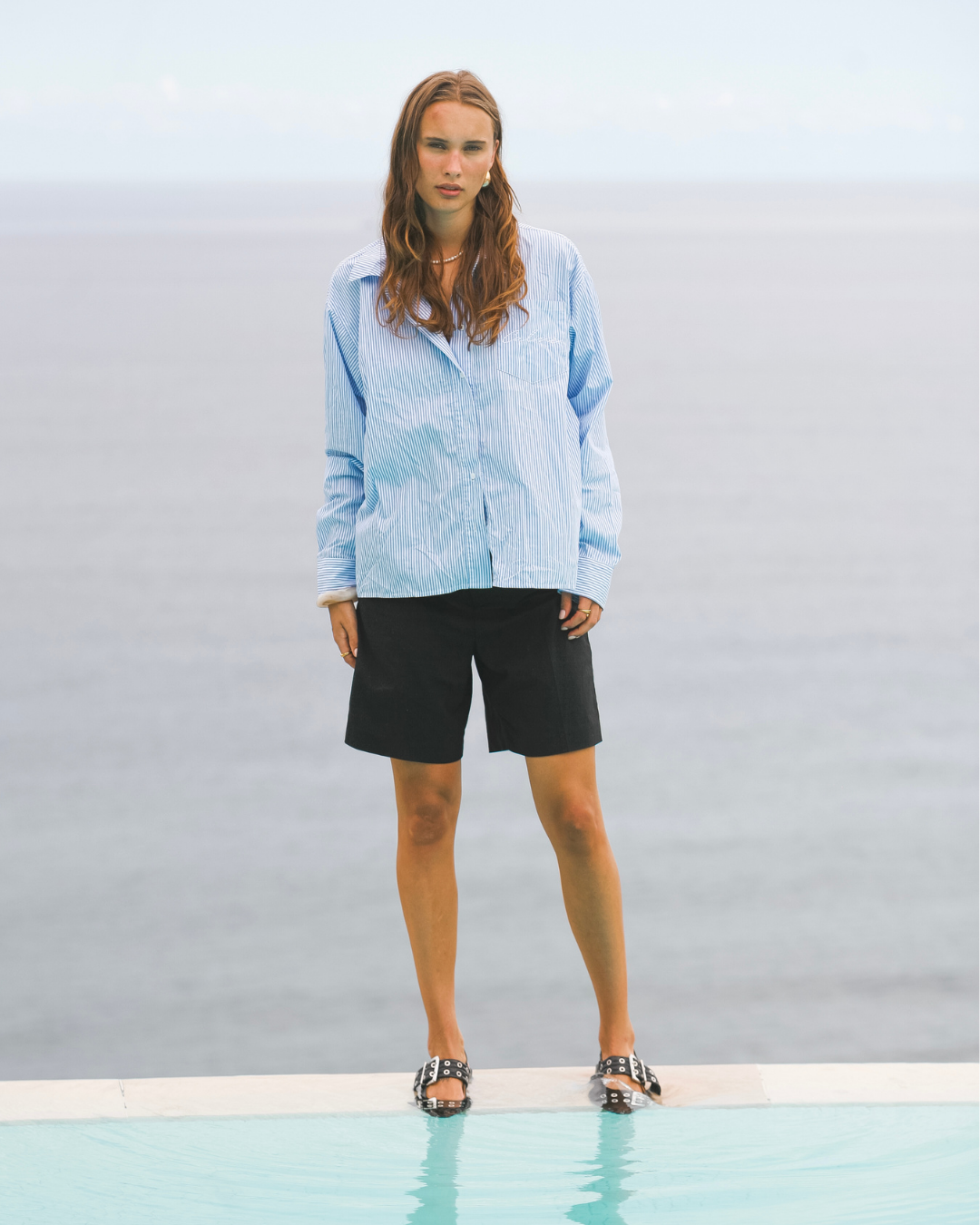 Calmé Club STRIPED SHIRT Tee 402 Blue mix