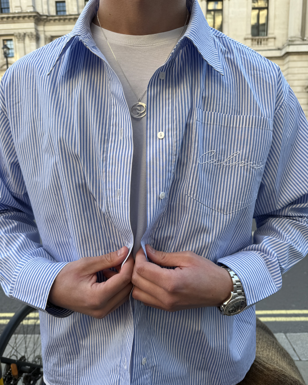 Calmé Club STRIPED SHIRT Tee 402 Blue mix