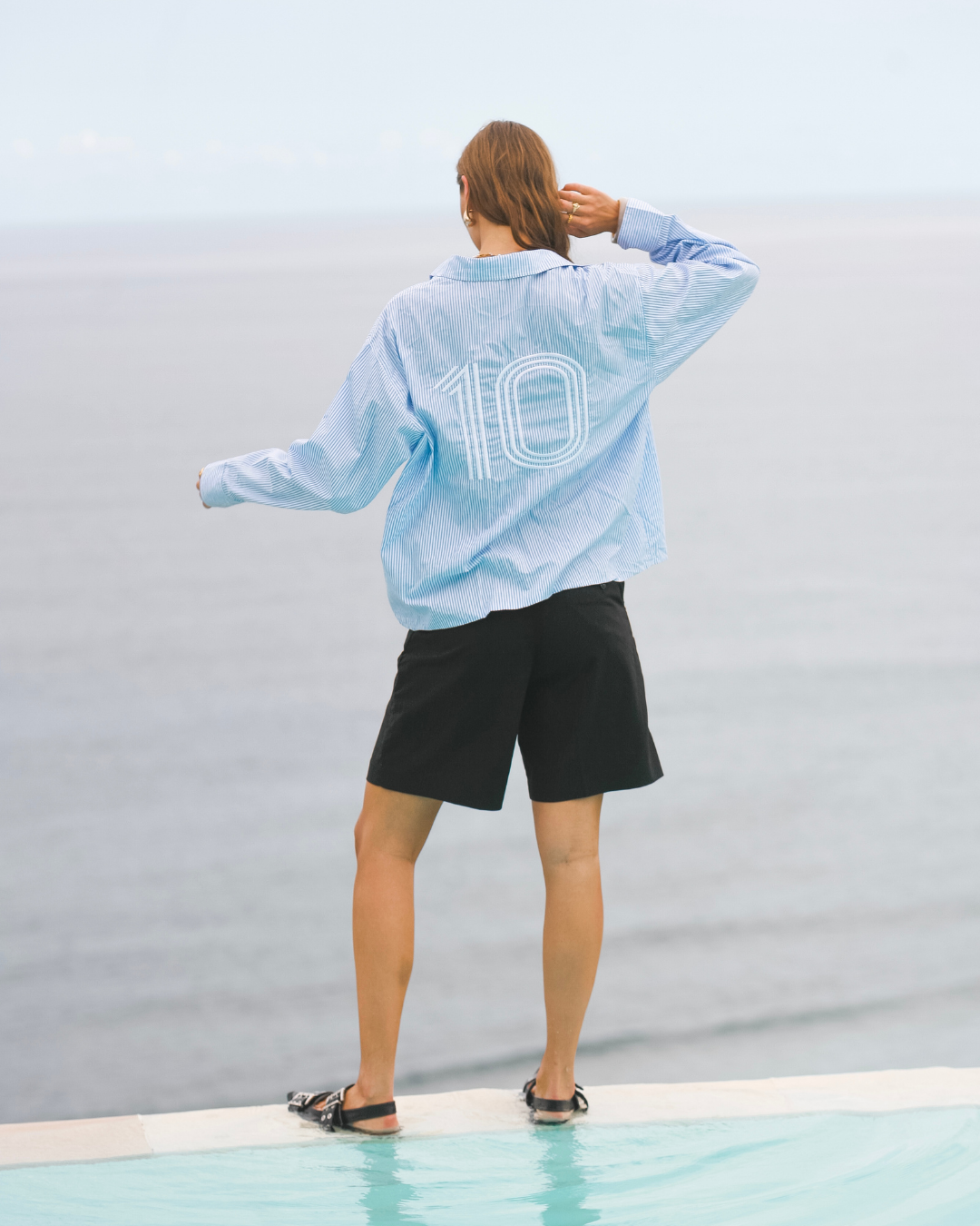 Calmé Club STRIPED SHIRT Tee 402 Blue mix