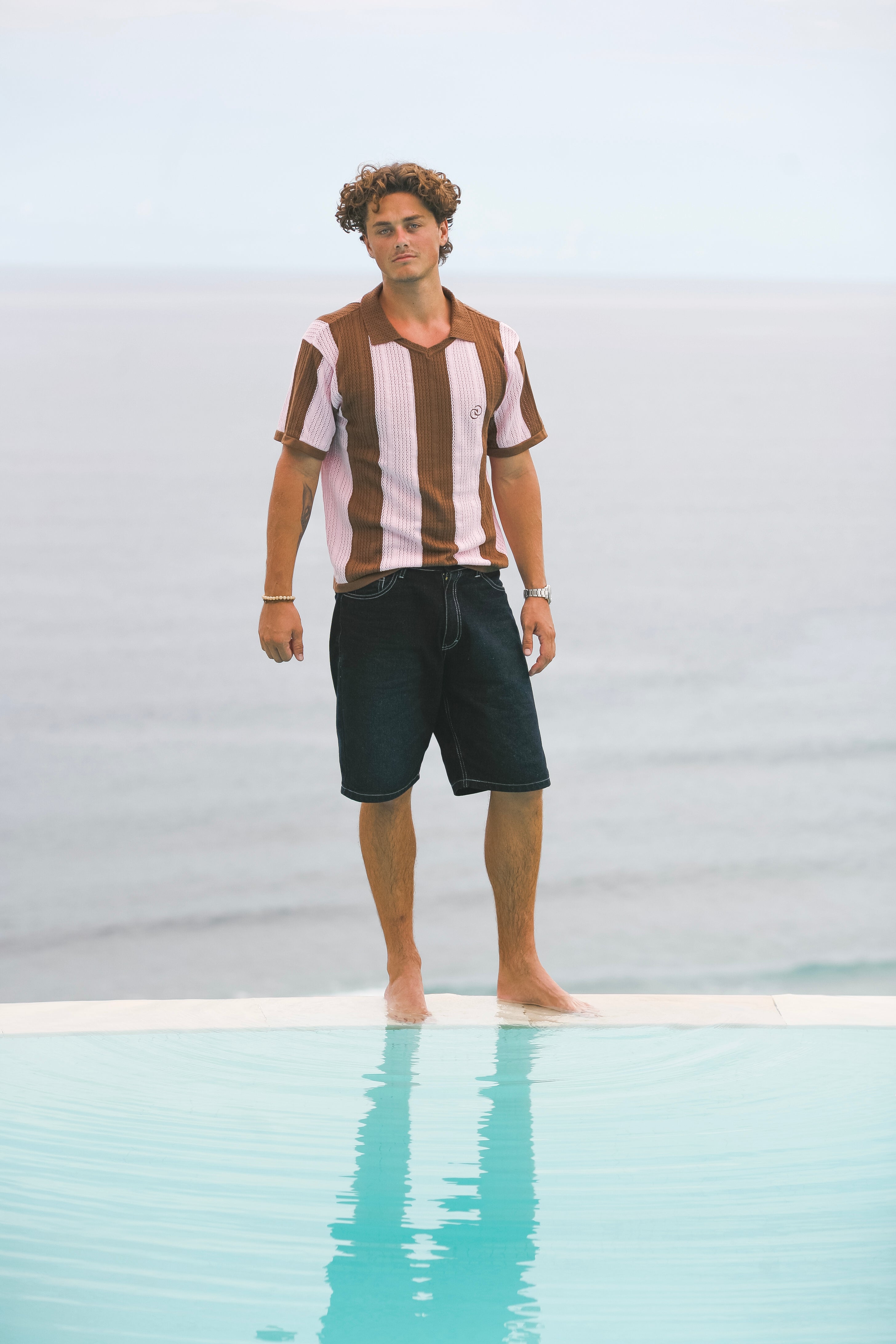 Calmé Club GELATO KNITTED JERSEY Tee 289 Brown Mix