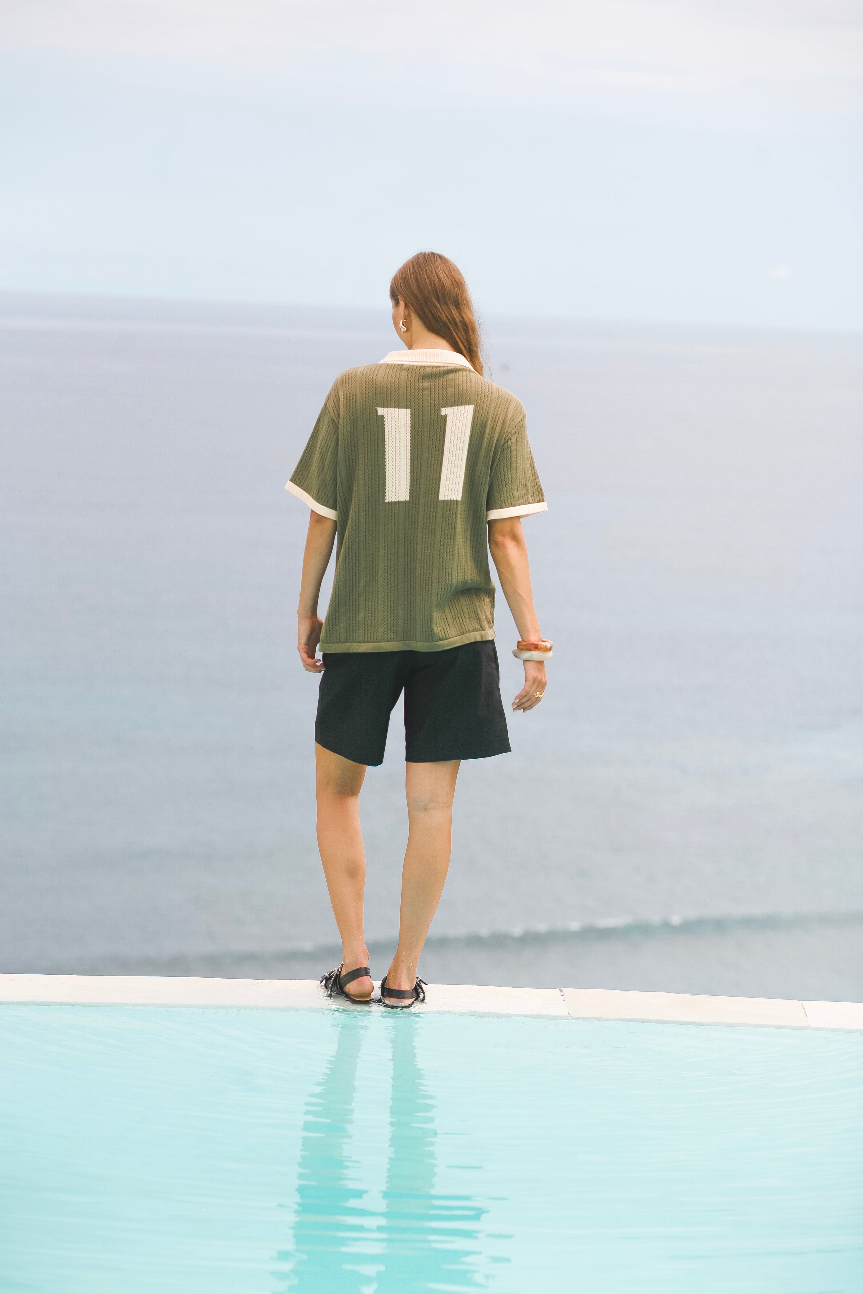 Calmé Club Olive KNITTED JERSEY Tee 316 Olive