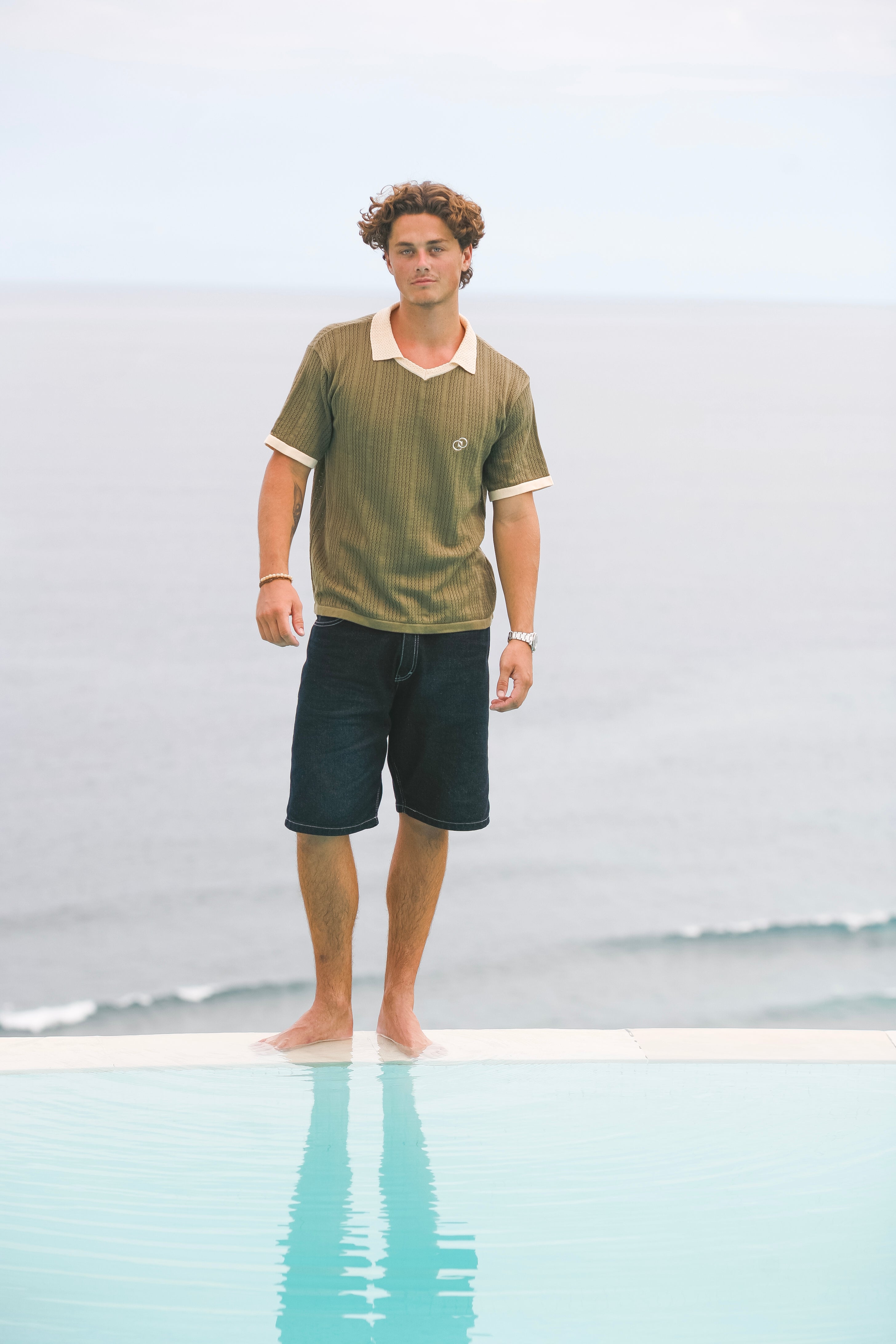 Calmé Club Olive KNITTED JERSEY Tee 316 Olive