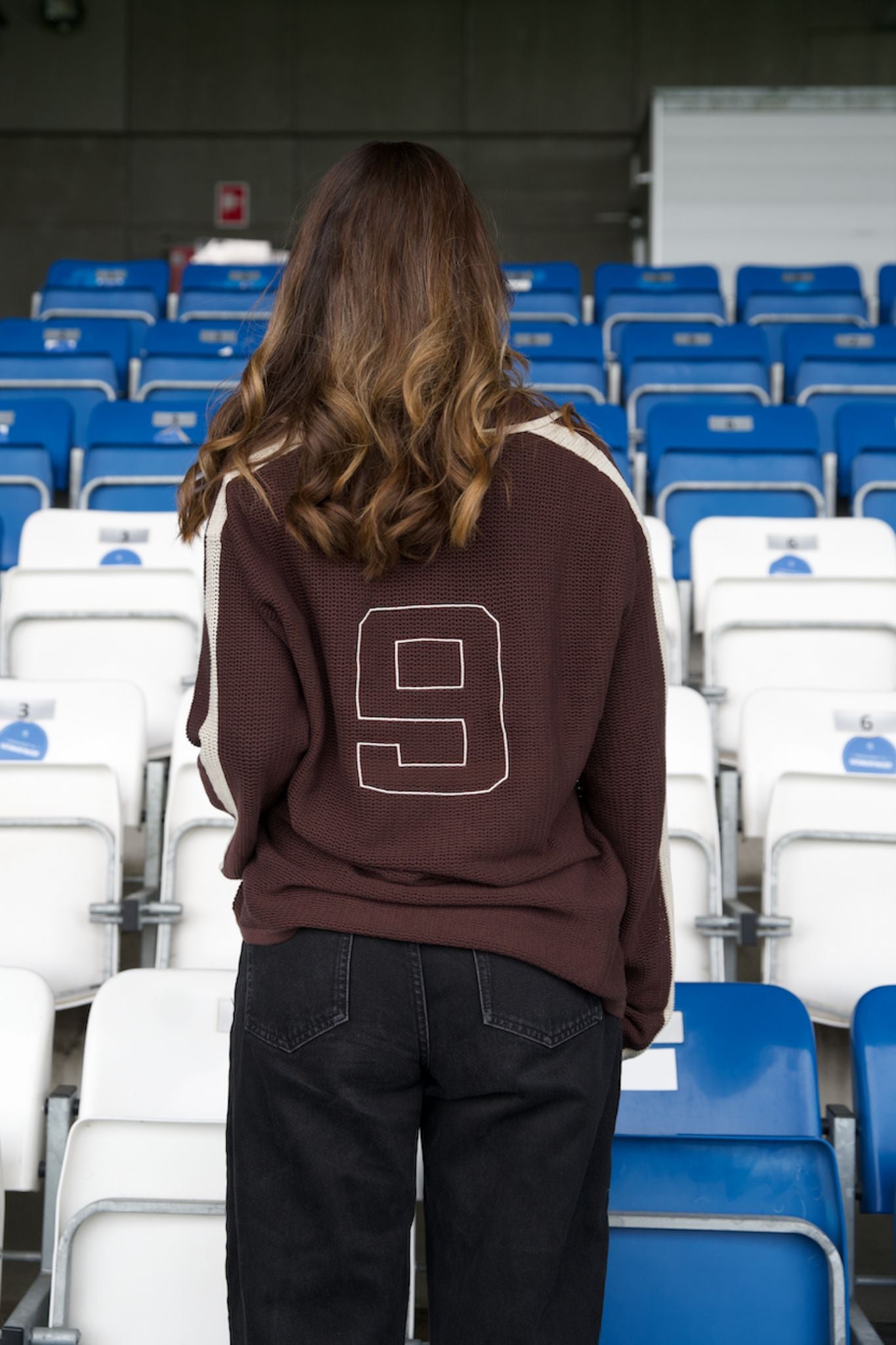 Calmé Club ROMA knitted jersey Tee 224 Dark Brown mix