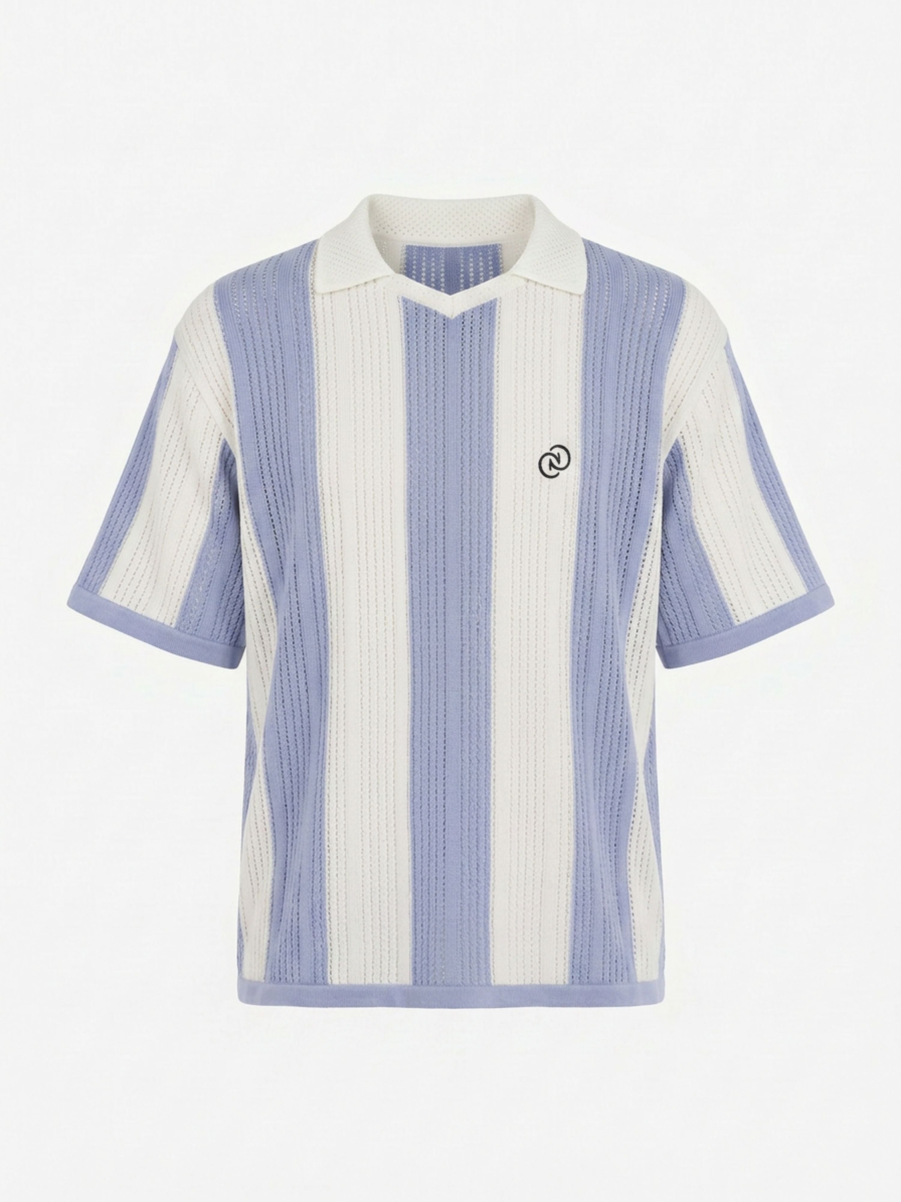 Calmé Club ARGENTINA STRIPE KNITTED JERSEY Tee 402 Light Blue Mix