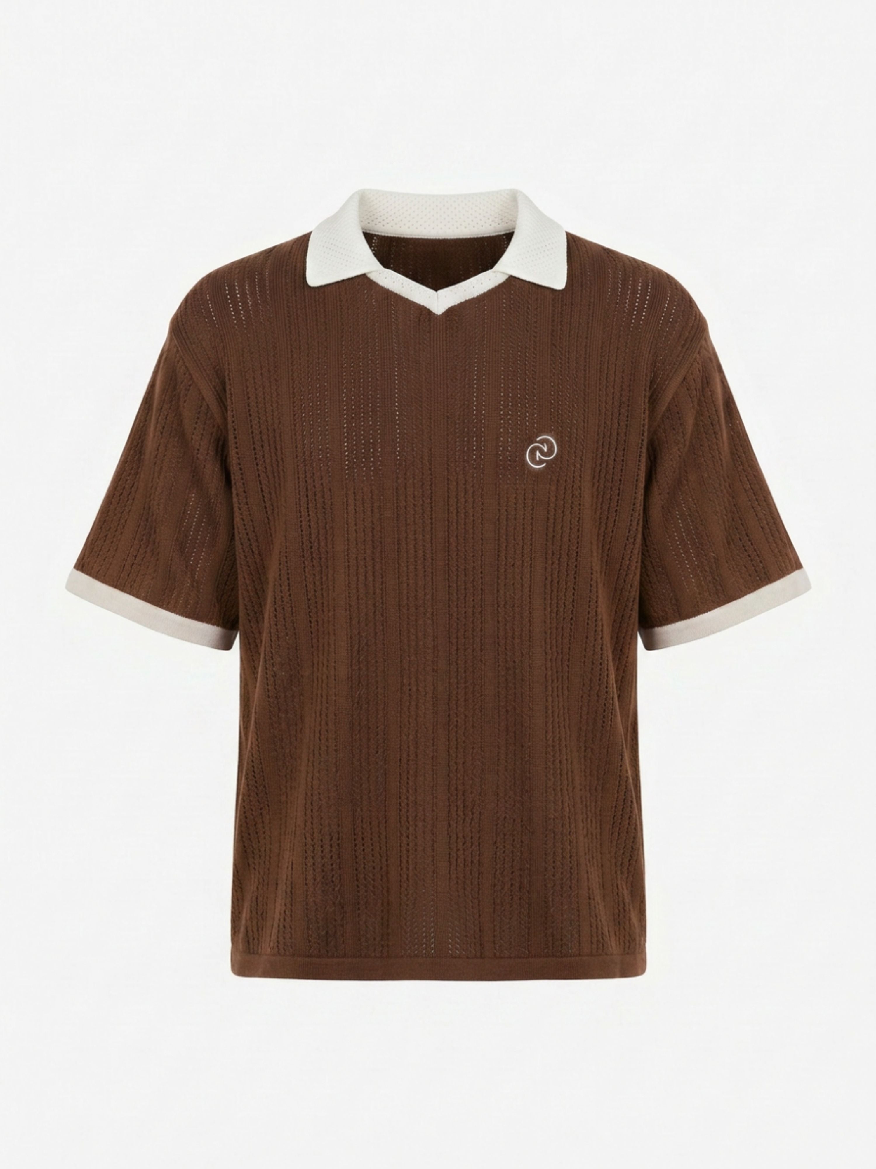 Calmé Club COFFEE - KNITTED JERSEY Tee 288 coffee