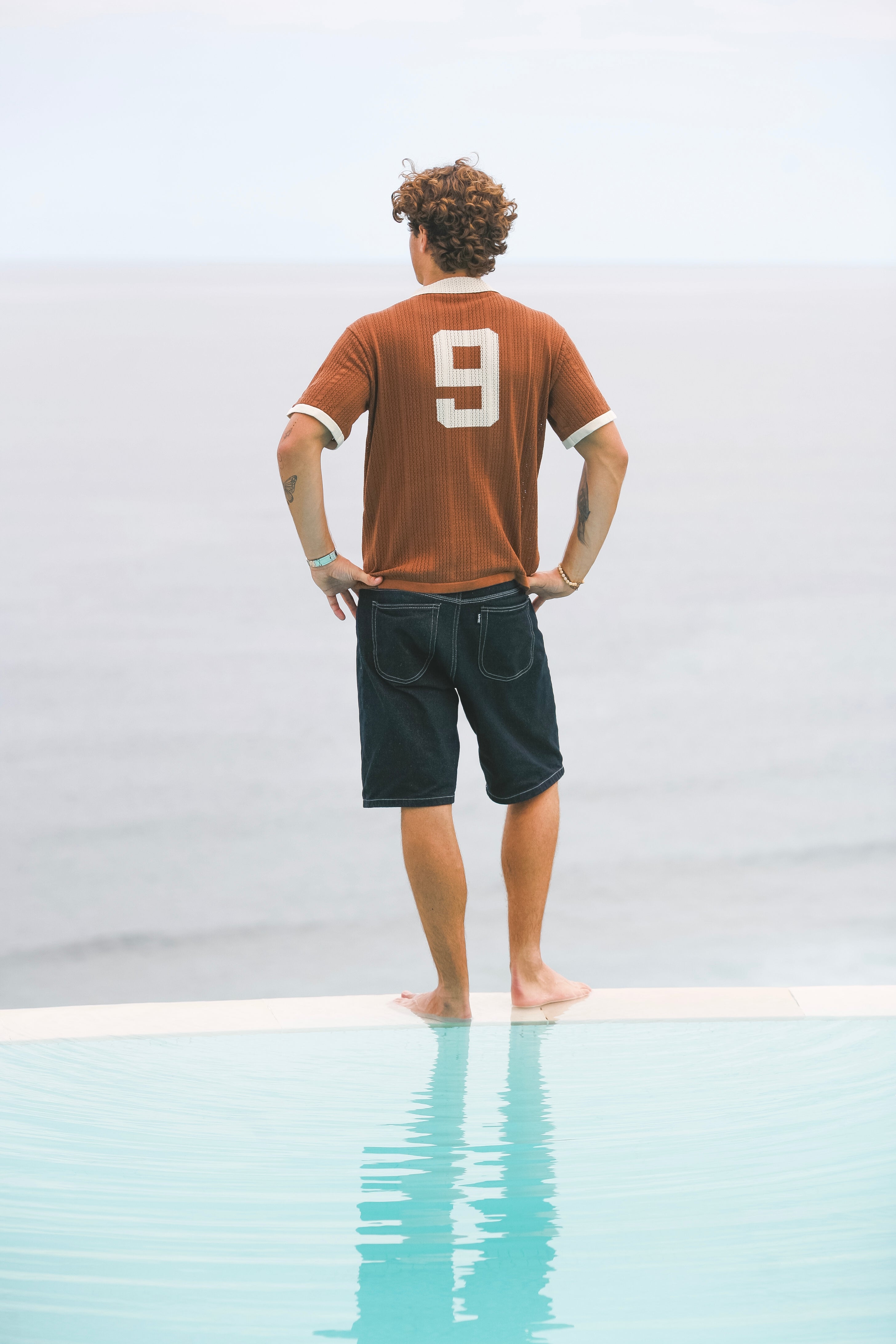 Calmé Club COFFEE - KNITTED JERSEY Tee 288 coffee