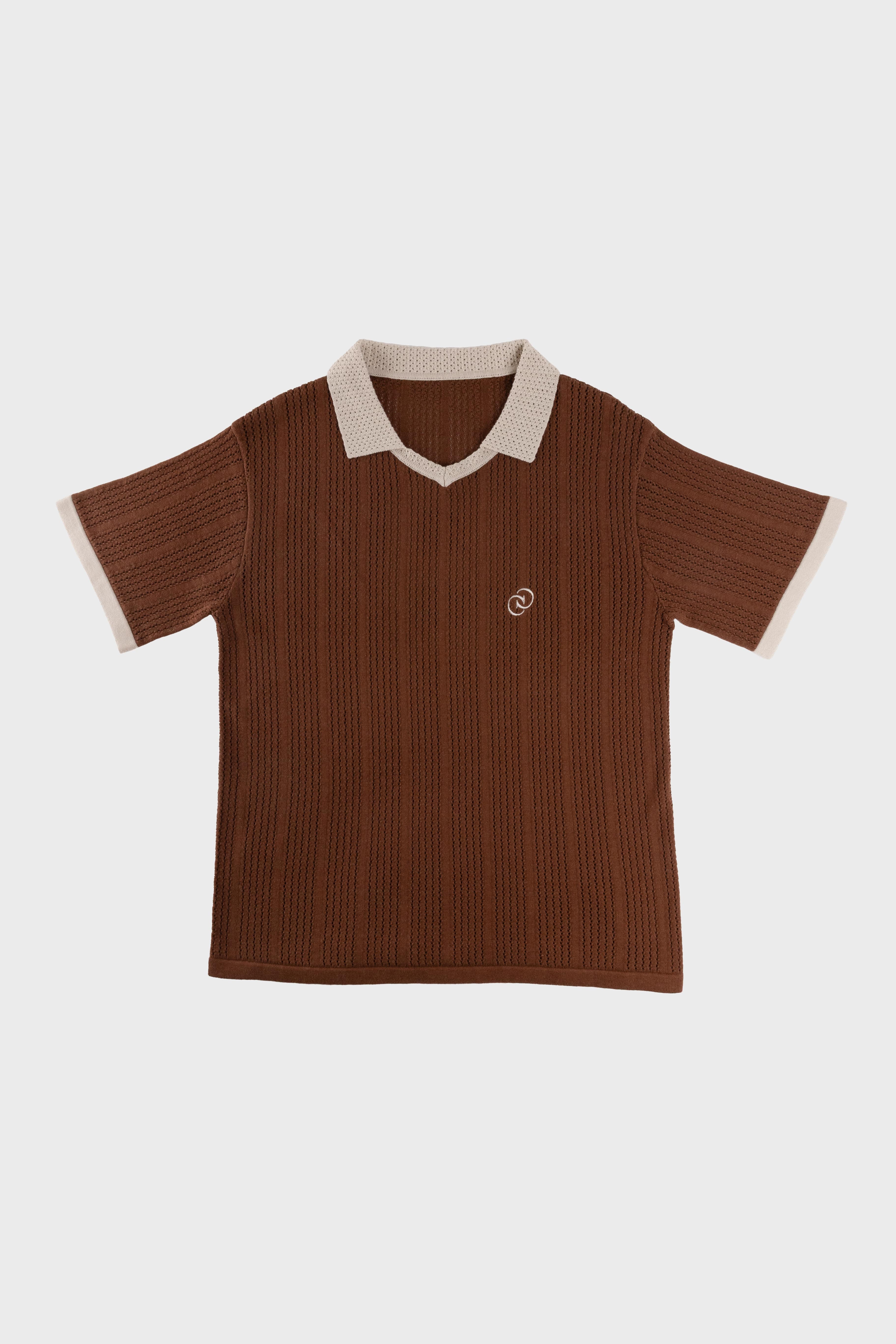 Calmé Club COFFEE - KNITTED JERSEY Tee 288 coffee
