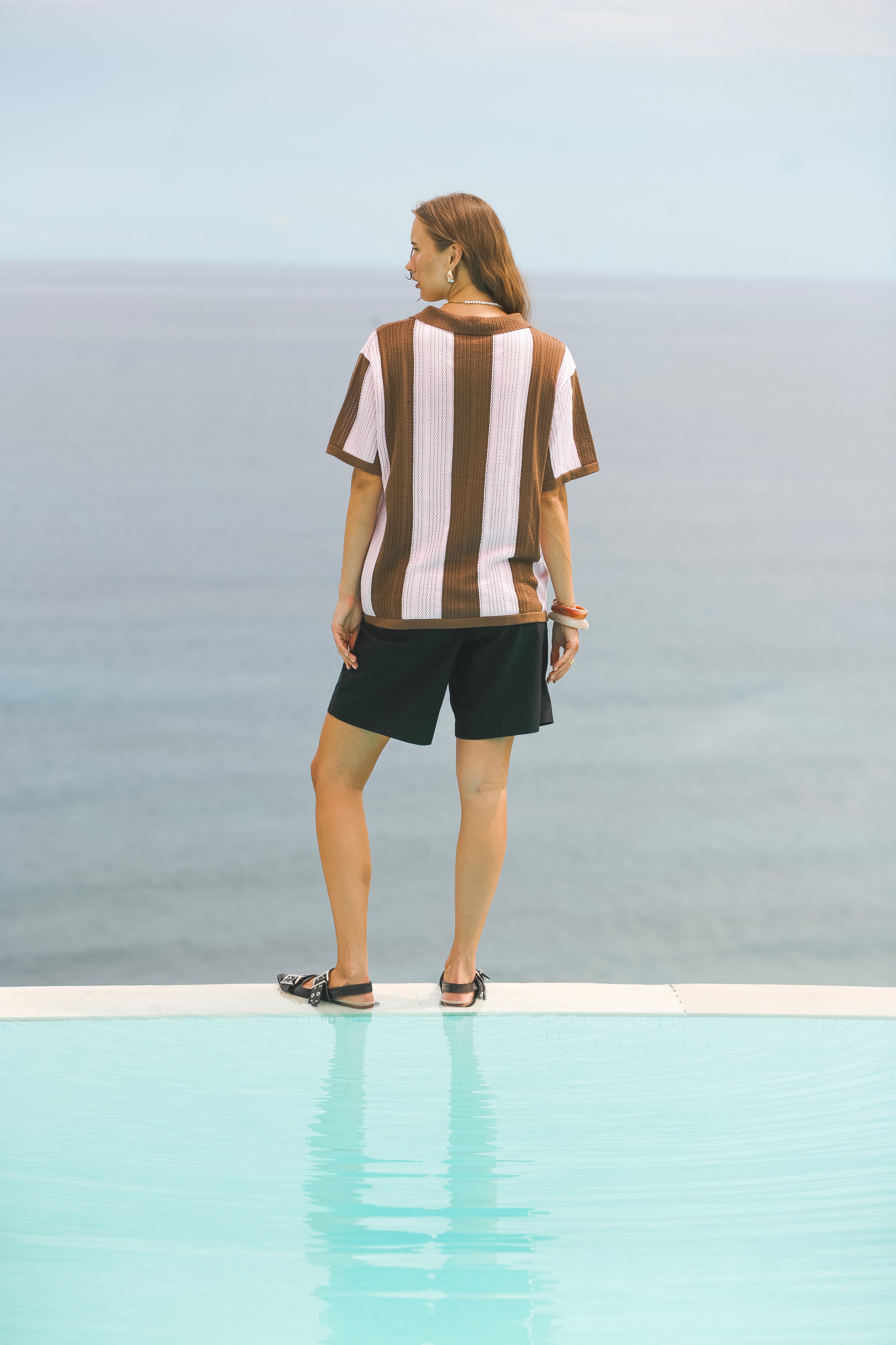 Calmé Club GELATO KNITTED JERSEY Tee 289 Brown Mix