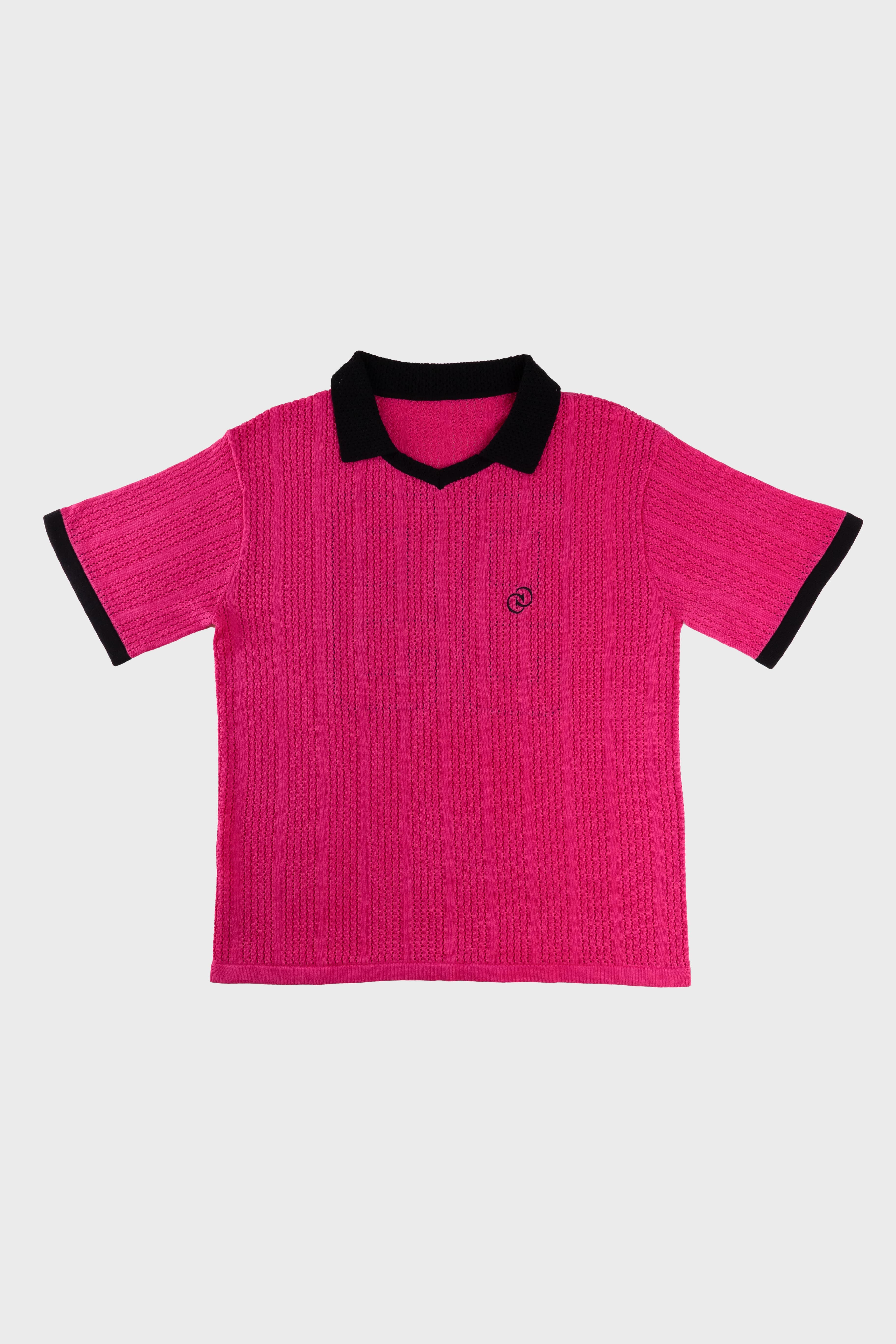 Calmé Club HOT PINK KNITTED JERSEY Tee 637