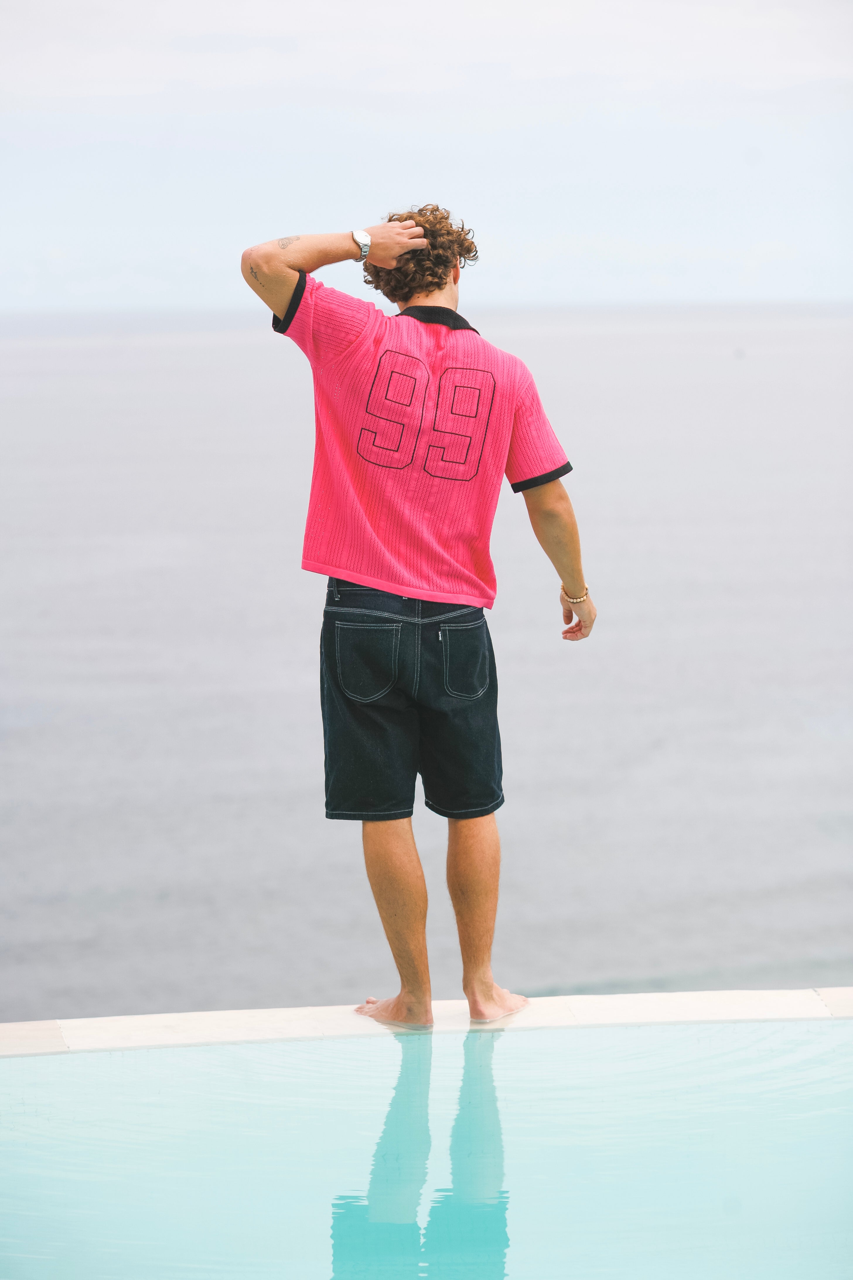 Calmé Club HOT PINK KNITTED JERSEY Tee 637