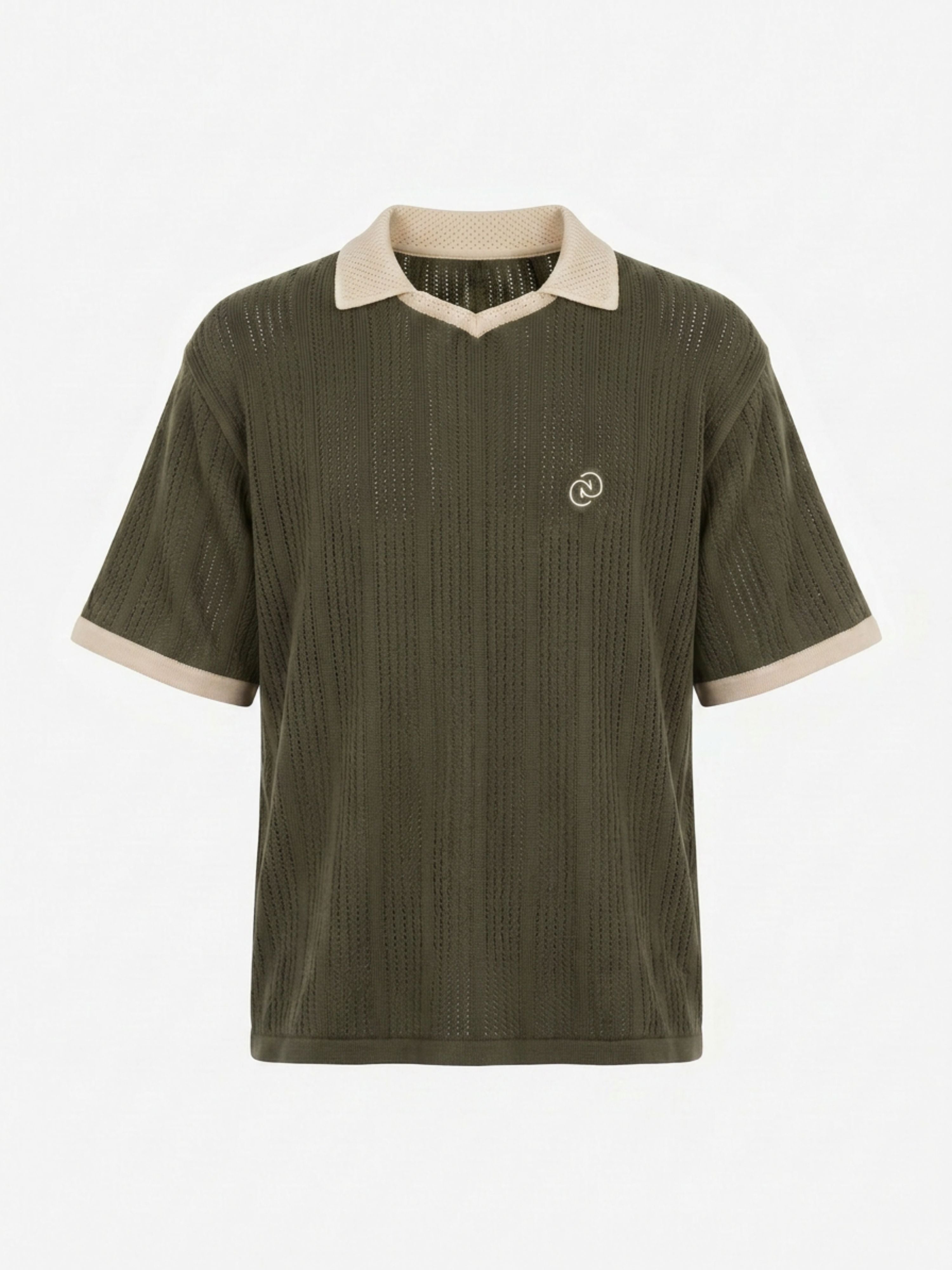 Calmé Club OLIVE KNITTED JERSEY Tee 316 Olive