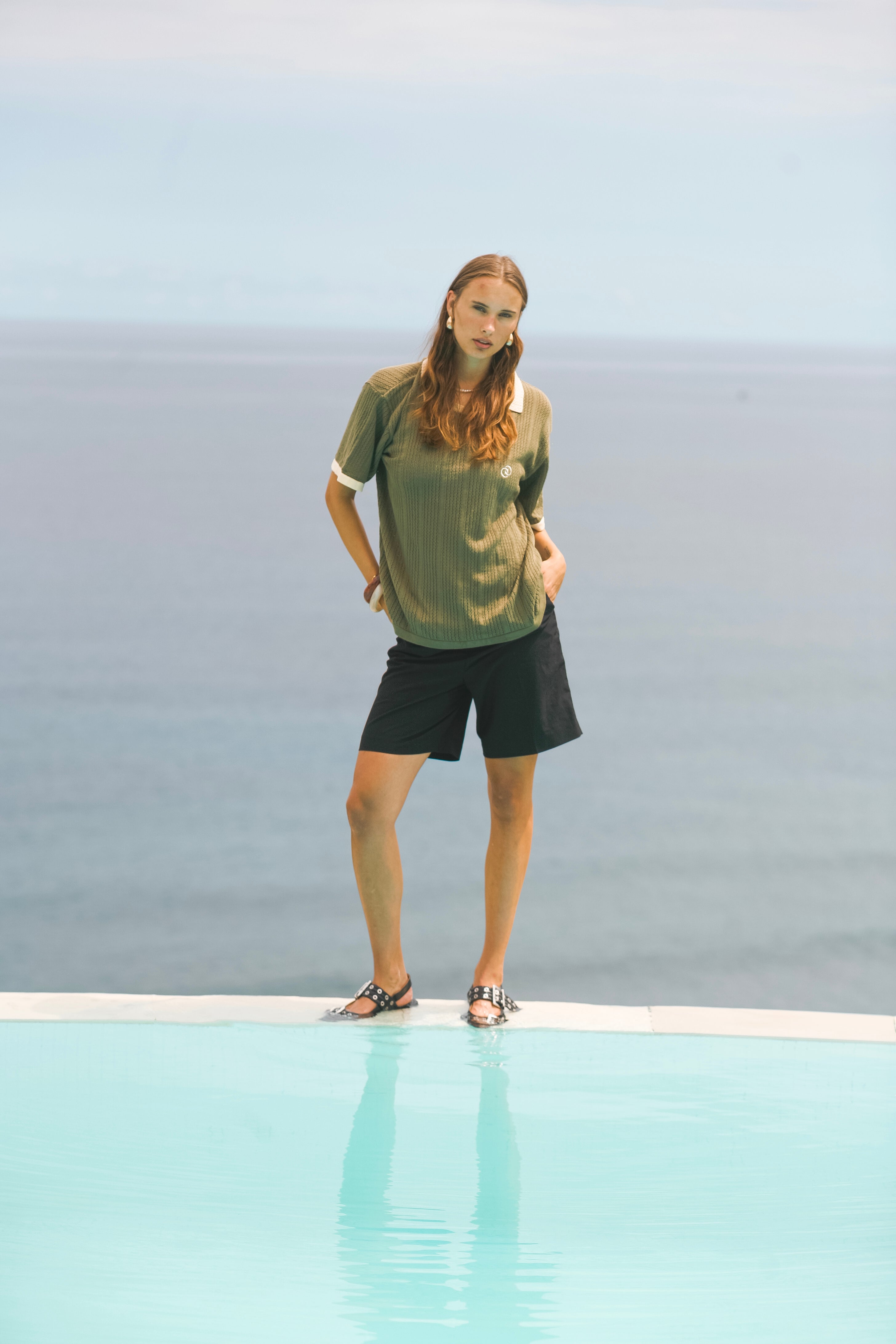 Calmé Club Olive KNITTED JERSEY Tee 316 Olive